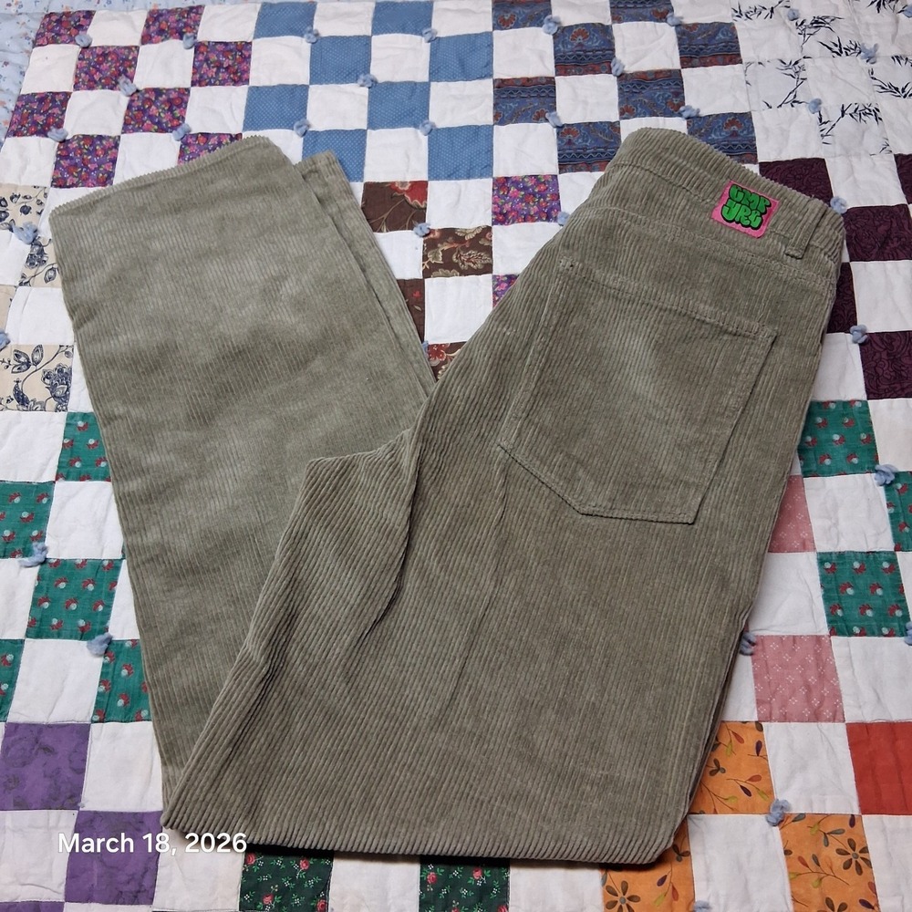 Empyre Tori Corduroy Khaki Pants Size 10 Skater Y2K Baggy Fit Tan Grunge